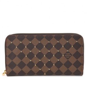 Louis Vuitton Damier Ebene Studded Zippy Wallet Cherry